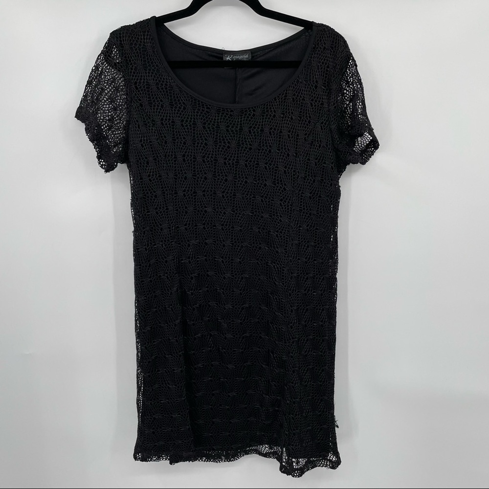 Black Crocheted Lace Dress